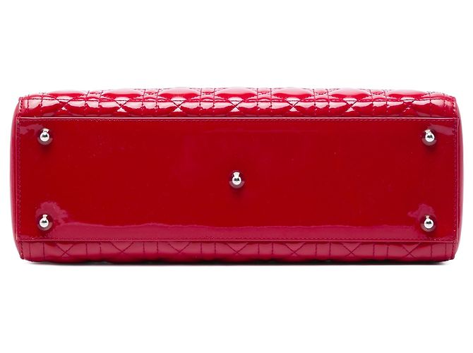 Dior Red Large Patent Cannage Lady Dior Rosso - vista 3