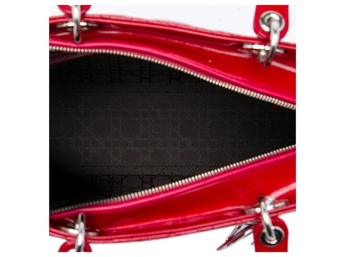 Dior Red Large Patent Cannage Lady Dior Rosso - vista 4