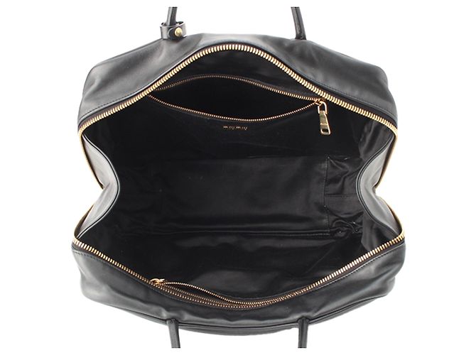 Borsa a mano Miu Miu Softy Beau nera in vitello morbido Large con manico superiore Nero - vista 4