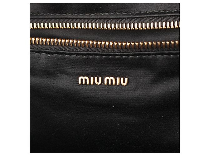 Borsa a mano Miu Miu Softy Beau nera in vitello morbido Large con manico superiore Nero - vista 5