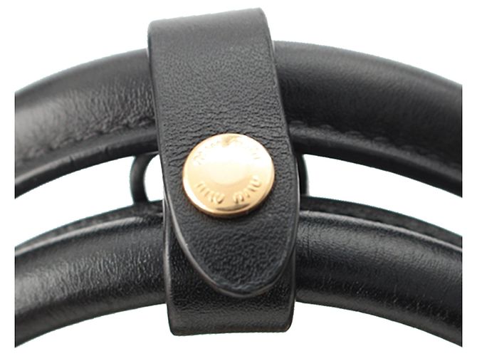 Borsa a mano Miu Miu Softy Beau nera in vitello morbido Large con manico superiore Nero - vista 9