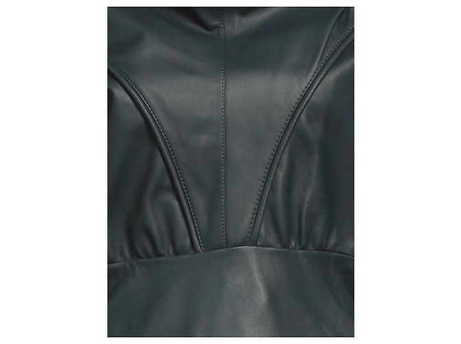 Top de cuero verde oscuro Isabel Marant "Loneya" - vista 2
