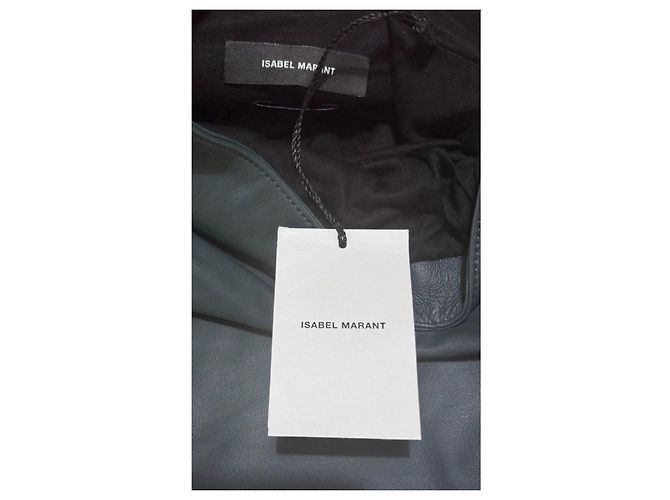 Top de cuero verde oscuro Isabel Marant "Loneya" - vista 3