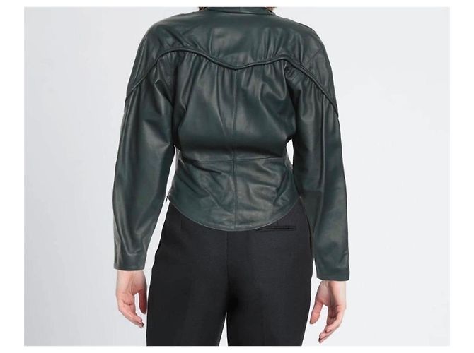 Top de cuero verde oscuro Isabel Marant "Loneya" - vista 4