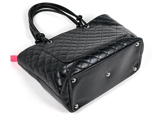 Saco Tote Grande Chanel Cambon Line Preto - vista 2
