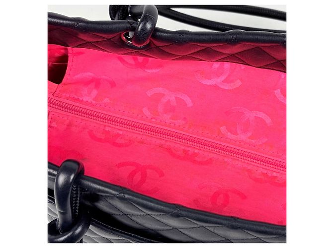 Saco Tote Grande Chanel Cambon Line Preto - vista 8