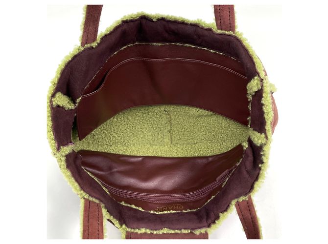Borsa Chanel in camoscio marrone e verde - vista 8
