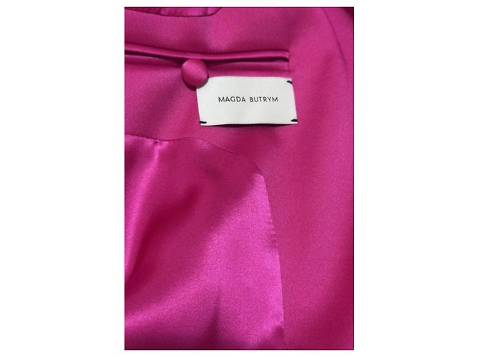 Blazer doppiopetto in seta rosa Magda Butrym - vista 4