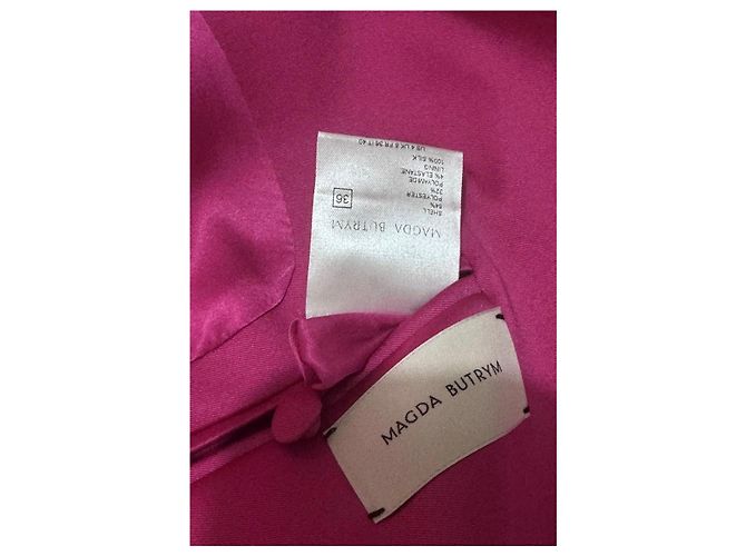 Blazer doppiopetto in seta rosa Magda Butrym - vista 5