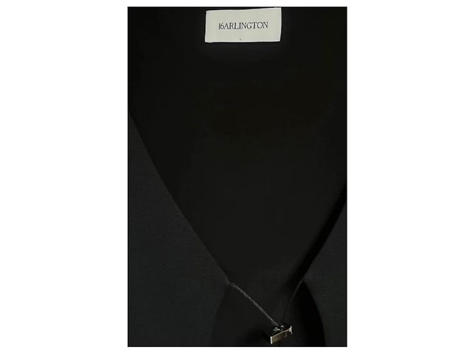 Autre Marque 16ARLINGTON Schwarzes Rippstrick Maxi-Kleid - Ansicht 4