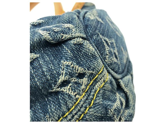 Borsa a mano Louis Vuitton Monogram Denim Pleaty Blu - vista 4