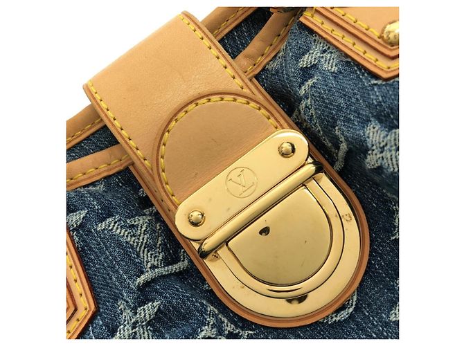 Borsa a mano Louis Vuitton Monogram Denim Pleaty Blu - vista 5
