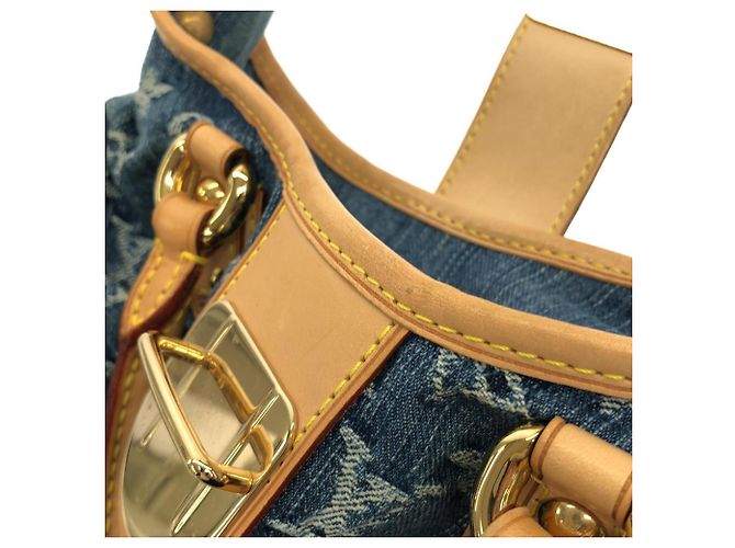 Borsa a mano Louis Vuitton Monogram Denim Pleaty Blu - vista 6