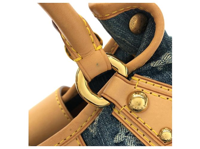 Borsa a mano Louis Vuitton Monogram Denim Pleaty Blu - vista 8