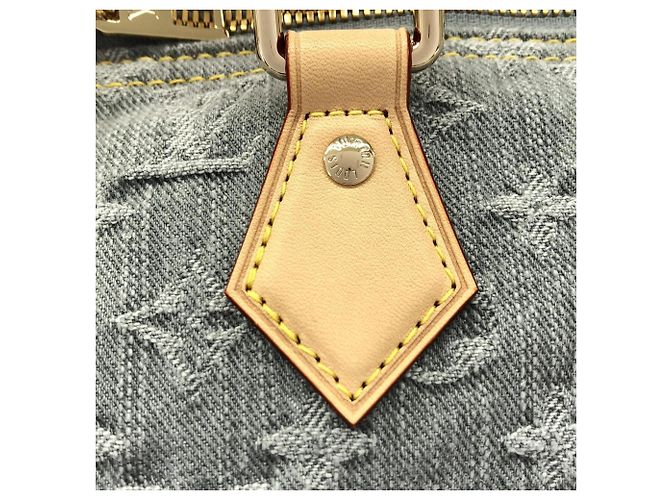 Borsa a tracolla Louis Vuitton Monogram Denim Speedy Soft Marrone - vista 5