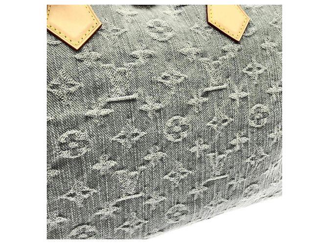 Borsa a tracolla Louis Vuitton Monogram Denim Speedy Soft Marrone - vista 6