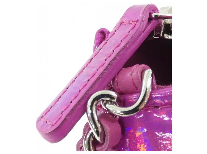 Borsa a tracolla Chanel AP3691 in pelle di capra rosa - vista 6