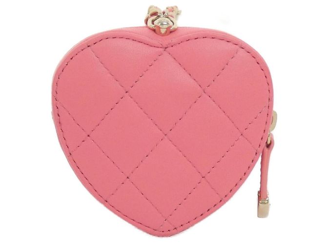 Monedero Chanel de piel de cordero rosa - vista 2
