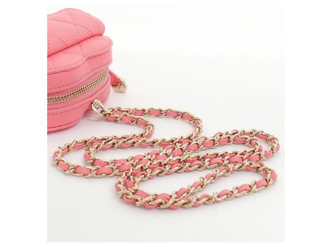 Monedero Chanel de piel de cordero rosa - vista 5
