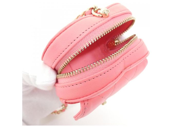 Monedero Chanel de piel de cordero rosa - vista 6