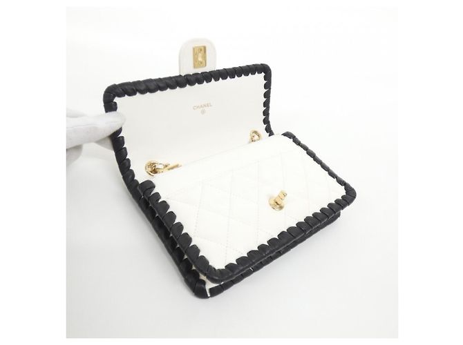 Portafoglio con catena Chanel AP5145 Nero Bianco - vista 8
