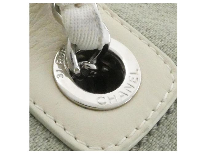Borsa Chanel Deauville Line 66941 Bianco Cachi - vista 4