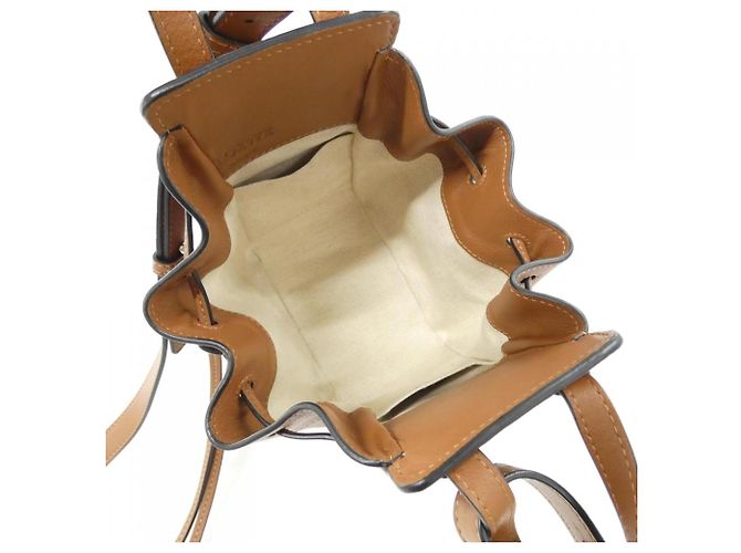 Mini Borsa a Tracolla Loewe Hammock con Coulisse Marrone - vista 9