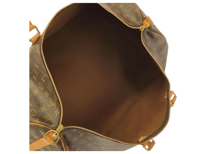 Borsa Boston Louis Vuitton Monogram Keepall Bandoulière 60cm Marrone - vista 10
