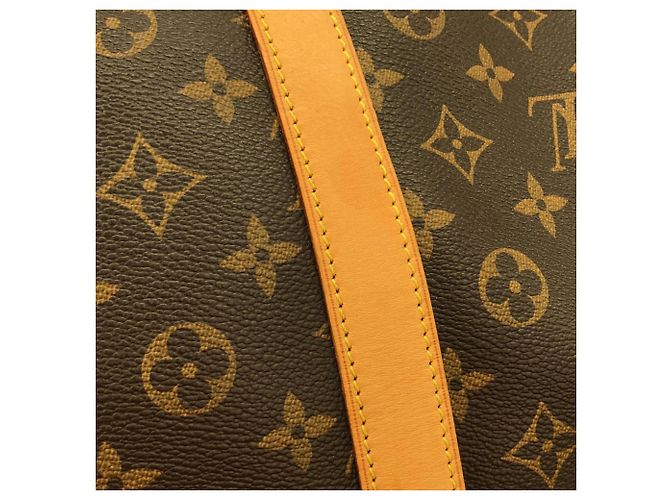 Borsa Boston Louis Vuitton Monogram Keepall Bandoulière 60cm Marrone - vista 5
