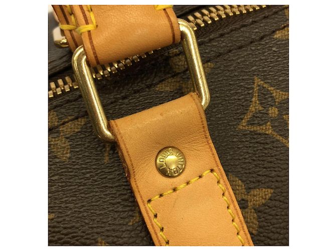 Borsa Boston Louis Vuitton Monogram Keepall Bandoulière 60cm Marrone - vista 7