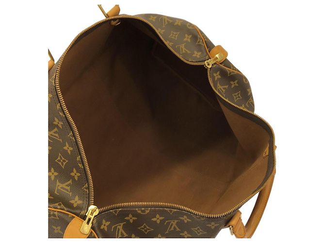 Borsa Boston Louis Vuitton Monogram Keepall 55cm Marrone - vista 9