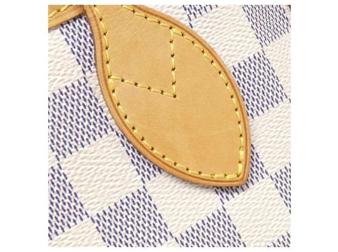 Bolsa Louis Vuitton Damier Azur Neverfull PM Branco Azul - vista 4