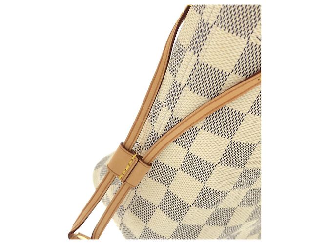 Borsa Louis Vuitton Damier Azur Neverfull Bianco Blu - vista 3