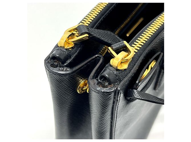 Borsa a mano Prada in pelle Saffiano nera Nero - vista 13