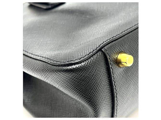 Borsa a mano Prada in pelle Saffiano nera Nero - vista 8
