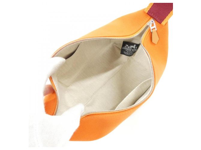 Hermès Borsa pouch Hermes Bride à Black PM 103222M Rosso Arancione - vista 7