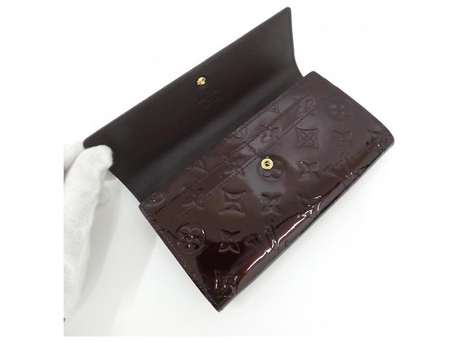 Louis Vuitton Vernis Portefeuille Sarah Wallet Bordò - vista 5