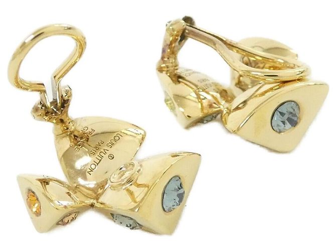 Orecchini a clip Louis Vuitton M68178 Blu D'oro - vista 3