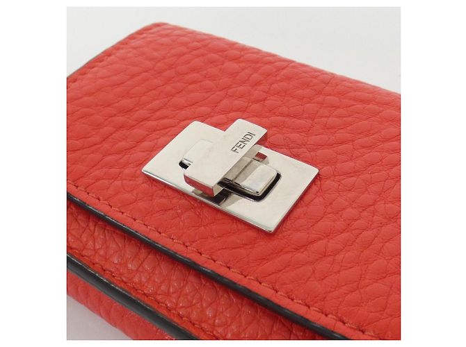 Fendi Peekaboo Tri-Fold Geldbörse Rot - Ansicht 3