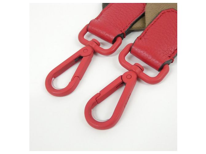 Tracolla in tela e pelle Fendi Marrone Rosso - vista 5