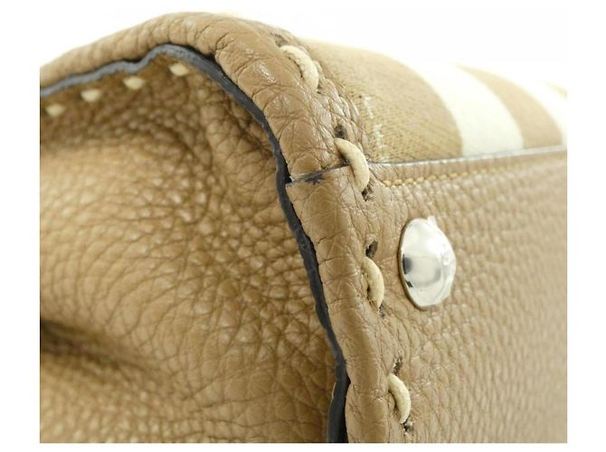 Fendi SELLERIA Peekaboo Mini Handtasche Beige Hellbraun - Ansicht 2