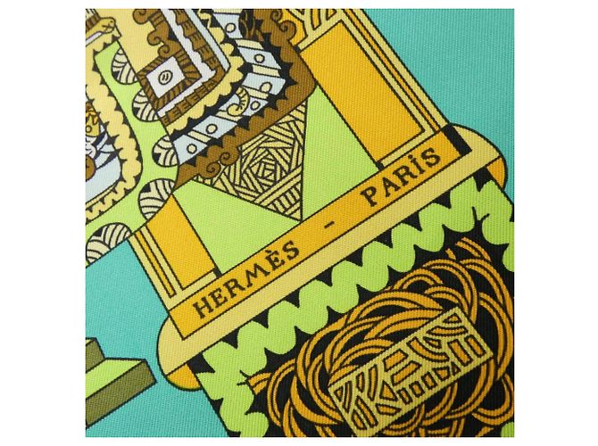 Hermès Hermes Astres et Soleils Carre Scarf Muffler Brown Multiple colors Green Yellow - view 2