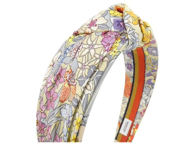 Hermès Fascia in seta con nodo Hermes BLOOM Beige - vista 3