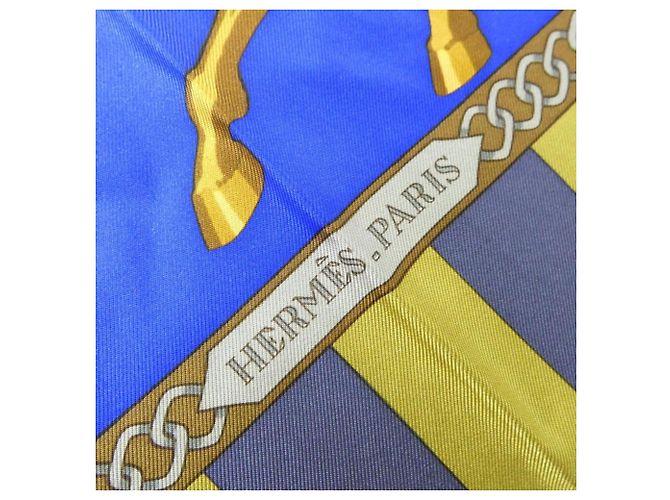 Hermès Hermes CHOCS EN PLUMES Seidentuch Blau - Ansicht 2