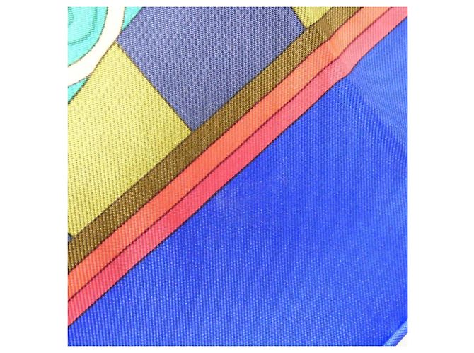 Hermès Hermes CHOCS EN PLUMES Seidentuch Blau - Ansicht 3