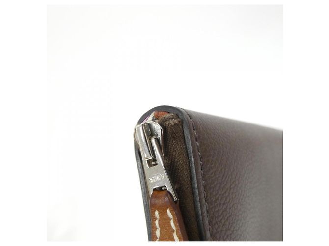Hermès Hermes COLLIER DE CHIENS Silk Wallet Marrone - vista 5
