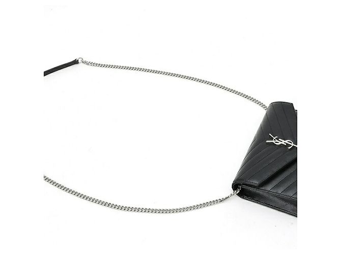 Borsa a tracolla portafoglio con catena Saint Laurent Cassandra Envelope Nero - vista 2