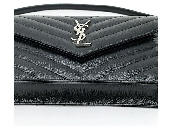 Borsa a tracolla portafoglio con catena Saint Laurent Cassandra Envelope Nero - vista 4