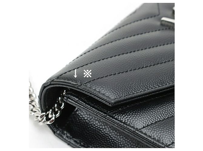 Borsa a tracolla portafoglio con catena Saint Laurent Cassandra Envelope Nero - vista 6