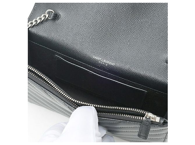 Borsa a tracolla portafoglio con catena Saint Laurent Cassandra Envelope Nero - vista 8